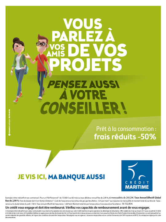 Affichage Crédit Maritime Visuel campagne Crédit Maritime service conseil et projets