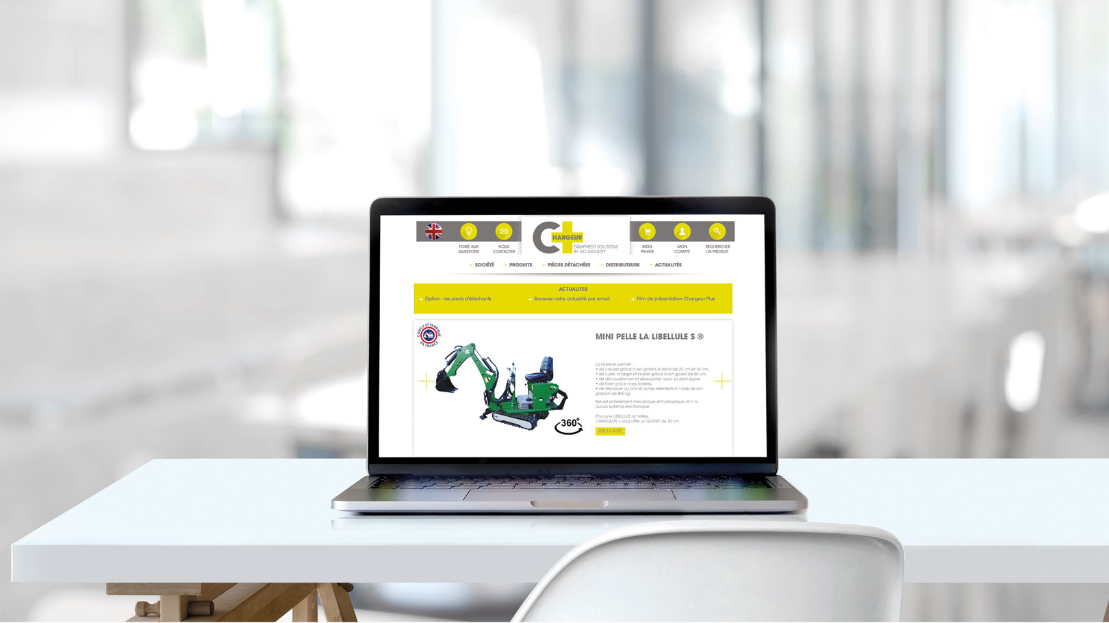 Digital Go Industry Mise en situation site internet Chargeur Plus du groupe Go Industry