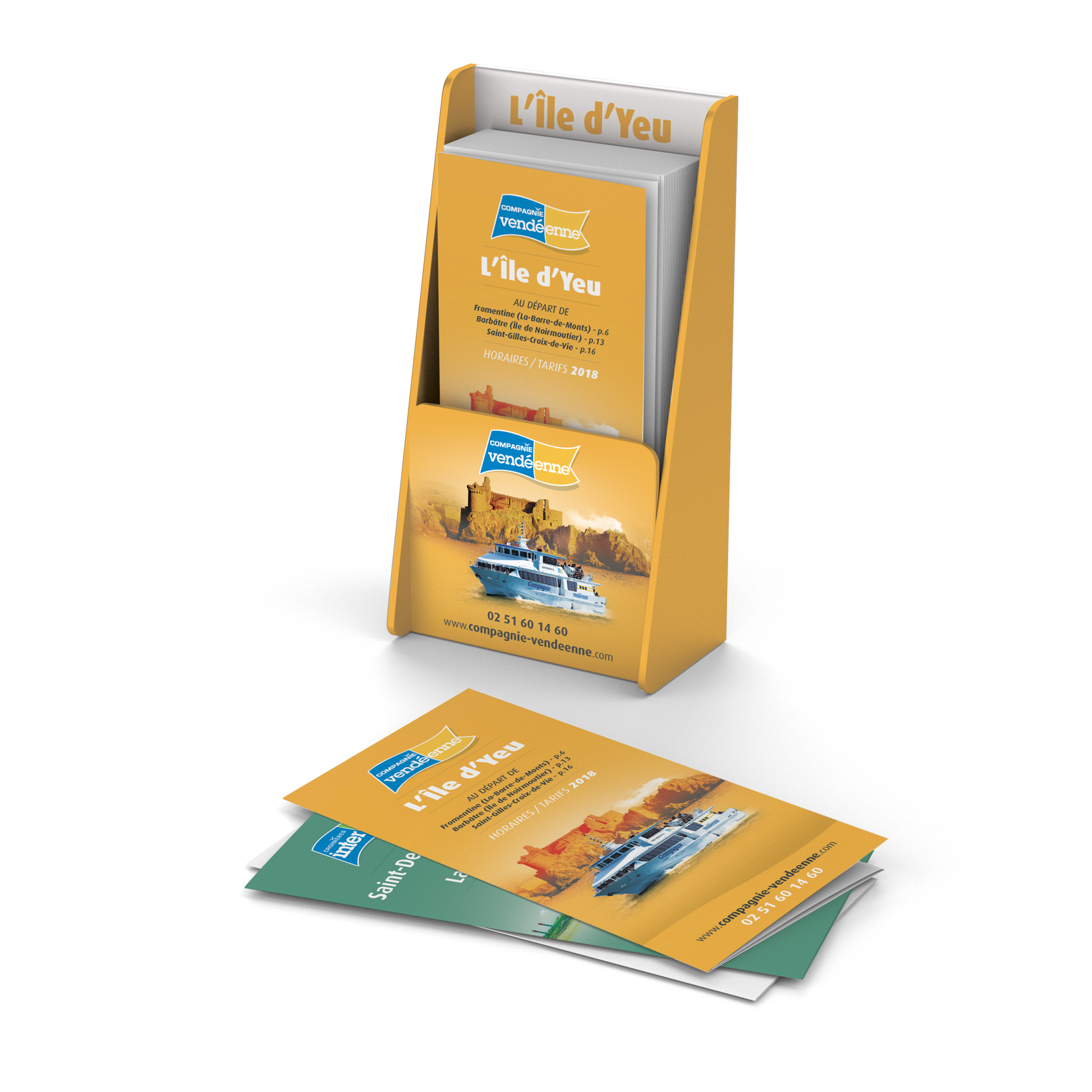 Identité Croisières Inter-îles Déclinaison visuels supports brochures Croisières Inter-îles